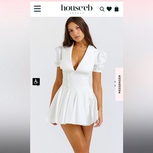 NWT - House of CB Piera White Pleated Mini Dress!